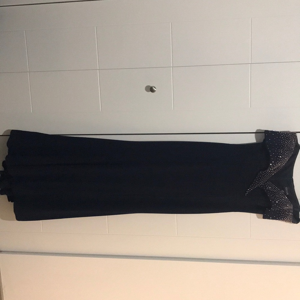Xscape off-shoulder embellished gown, navy - Picture 4 of 4